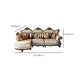 Traditional Slipcovered Cushions Sectionals & Chaise Tufted Rolled Arm Sectional Sofa