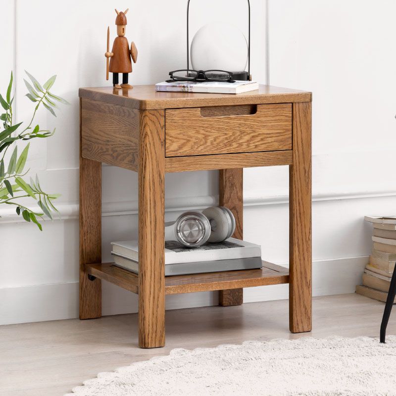 Armoire de chevet en bois scandinave ouverte rangement avec étagère pour chambre à coucher