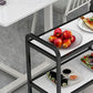 Wooden Prep Table Modern Rolling Open Shelves Kitchen Trolley
