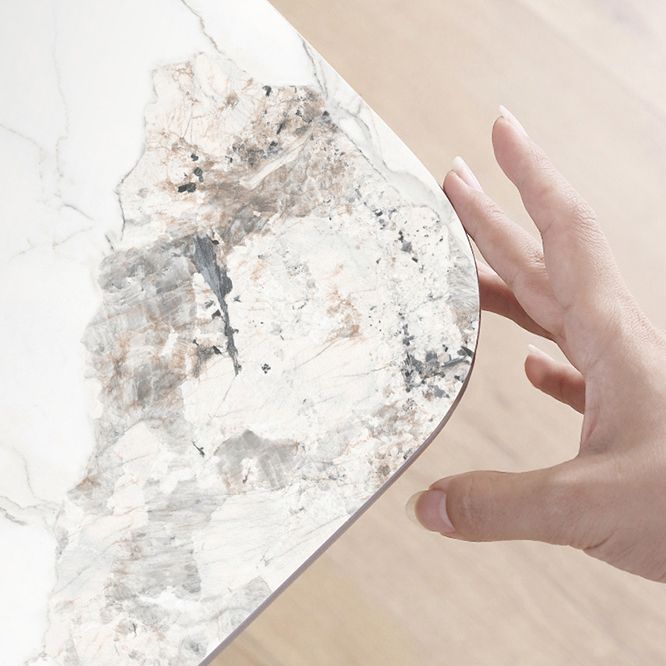 Set di tavoli da pranzo bianca ad alta lucido 1/4/5/7 pezzi Dinette in pietra per la cucina