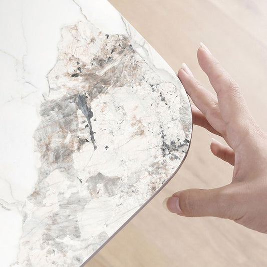 Juego de mesa de comedor blanca de alto brillo 1/4/5/7 Piezas de piedra Juego de comedor para cocina