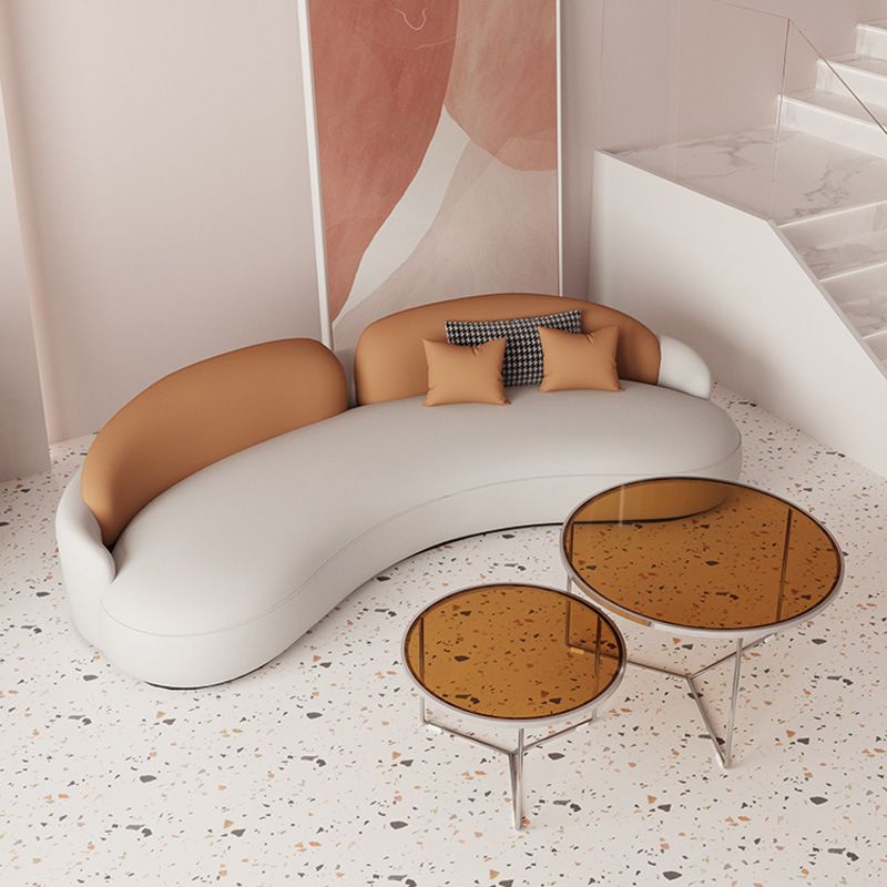 リビングルーム用のタイトなシートフェイクレザーデッキー防水斜めの斜め腕ソファ