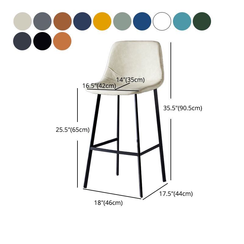 Scandinavian Leather Restaurant Stool Matte Finish Footrest Barstool Clearhalo 'Bar Furniture' 'Bar Stools' 'bar_stools' 'furn' 'furn_bar_stools' 'Furniture' 'furniture_bar_stools' 'Kitchen & Dining Furniture' 1200x1200_5f7e96a5-1f66-4690-bc7b-ecc283cedded