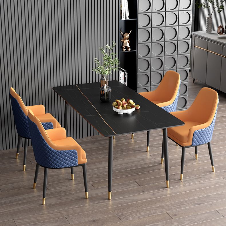 Nordic 1/2/5/7 Pieces Dining Set Sintered Stone Dining Table with Leather Chairs Clearhalo 'Dining Room Sets' 'Dining Tables & Seating' 'dining_room_set' 'furn' 'furn_dining_room_set' 'Furniture' 'furniture_dining_room_set' 'Kitchen & Dining Furniture' 'kitchen&dining_furn' 'kitchen' 1200x1200_5f7f3951-44ad-4586-a307-5bdf970001ea