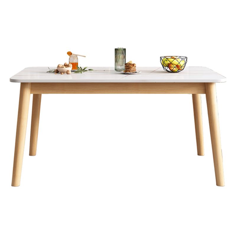 Rubberwood Solid Wood Dining Table Simplicity Dining Table with 4 Legs Clearhalo ' dining_table' 'Dining Tables & Seating' 'Dining Tables' 'Furniture' 'furniture_dining_table' 'Kitchen & Dining Furniture' 'kitchen&dining_furn' 'kitchen' 'kitchen_dining_table' 1200x1200_5f7f90f5-6df4-434f-885e-5893aba33b43