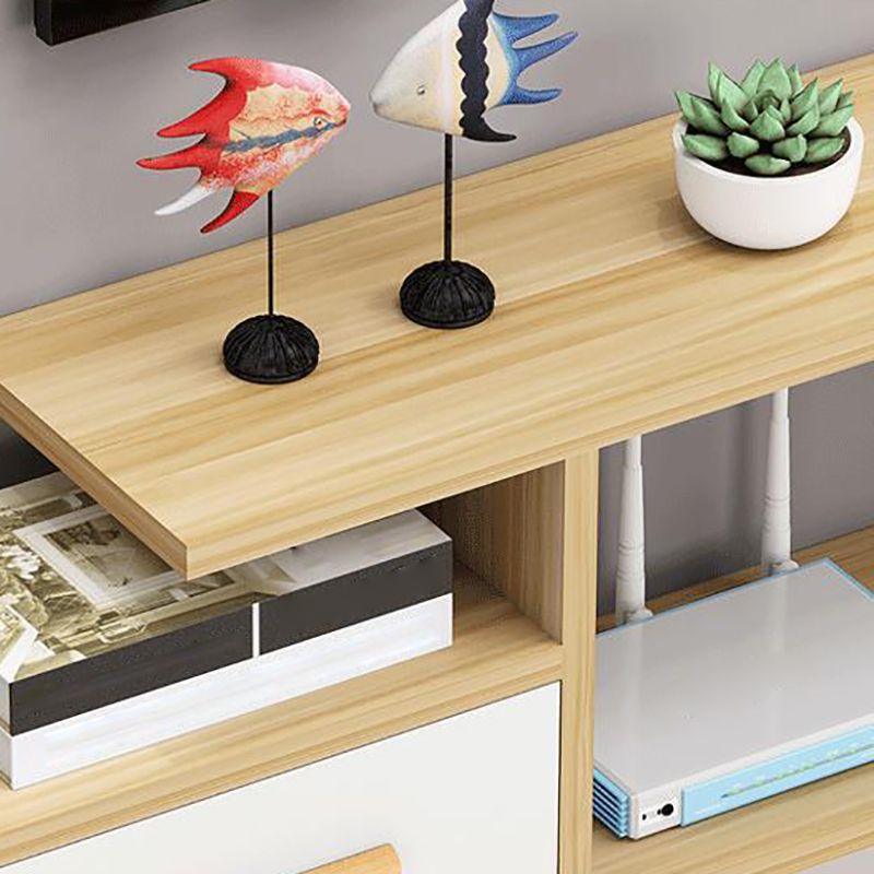 Modern Faux Wood TV Stand Console Wall-mounted TV Media Stand for Living Room Clearhalo 'furn' 'furn_tv_stands_entertainment_centers' 'Furniture' 'Living Room Furniture' 'TV Stands & Entertainment Centers' 'TV Stands & Media Storage Furniture' 'tv_stands_entertainment_centers' 1200x1200_5f7faab7-aa2d-4031-bf48-d3e1341ce381