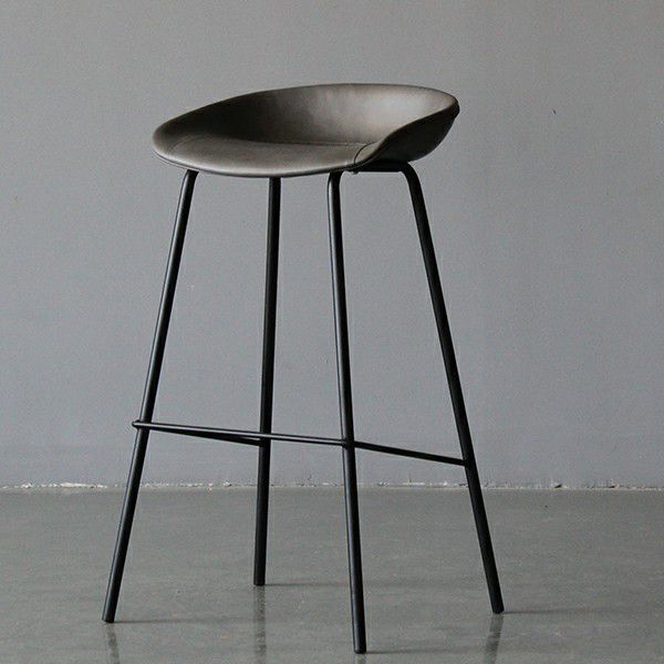 Leather Bucket Bar Stool Modern Low Back Footrest Indoor Counter and Bar Stool Clearhalo 'Bar Furniture' 'Bar Stools' 'bar_stools' 'furn' 'furn_bar_stools' 'furniture_bar_stools' 'Kitchen & Dining Furniture' 'kitchen&dining_furn' 'kitchen' 'kitchen_furn' Furniture' 1200x1200_5f80160f-943c-42f6-8bb8-85b9e6827074