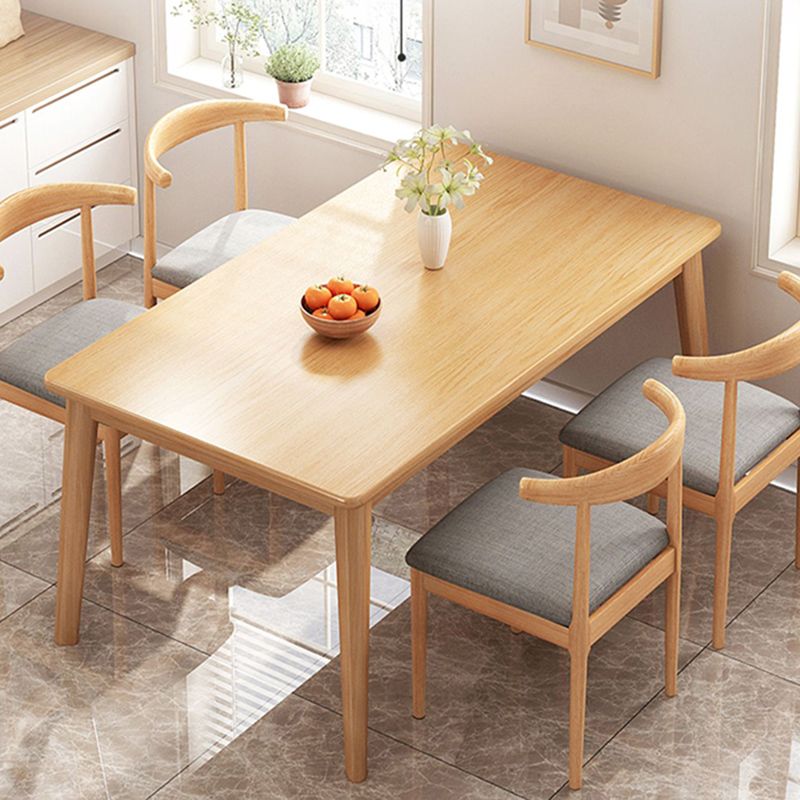 Contemporary 1/4/5 Pieces Dining Table Rectangle Wood Furniture for Restaurant