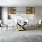 Stone Top Dining Table Traditional Luxury Rectangle Table with Pedestal Base Clearhalo 'Dining Tables & Seating' 'Dining Tables' 'dining_table' 'furn' 'furn_dining_table' 'Furniture' 'Kitchen & Dining Furniture' 1200x1200_5f80da66-1404-48f6-9c1b-be124f1598e5