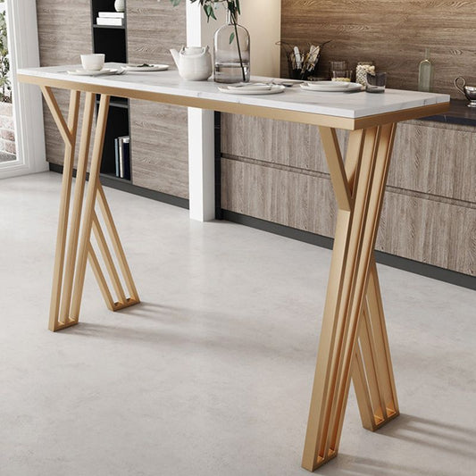 Tavolino rettangolo barla glam in finto tavolo da bar in marmo in finta marmo per cucina