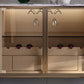 Sideboard a buffet in pietra e legno con supporto a buffet glam del cassetto