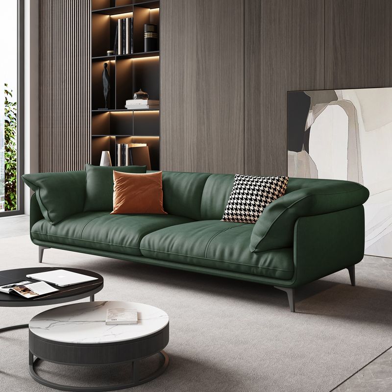 Modern 33,5 "H divano braccio top a cuscino in pelle finta per soggiorno