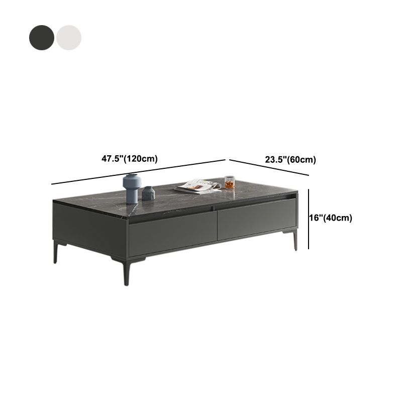 Glam 4-Bein-Couchtisch mit künstlicher Platte, rechteckiger Home-Cocktail-Tisch
