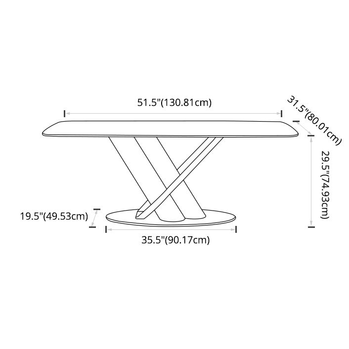 Contemporary Rectangle Shape Sintered Stone Top Dining Set Standard Kitchen Dining Set in White Clearhalo 'Dining Room Sets' 'Dining Tables & Seating' 'dining_room_set' 'furn' 'furn_dining_room_set' 'Furniture' 'furniture_dining_room_set' 'Kitchen & Dining Furniture' 'kitchen&dining_furn' 'kitchen' 1200x1200_5f8751d5-7021-4663-906f-bf787d4d816e