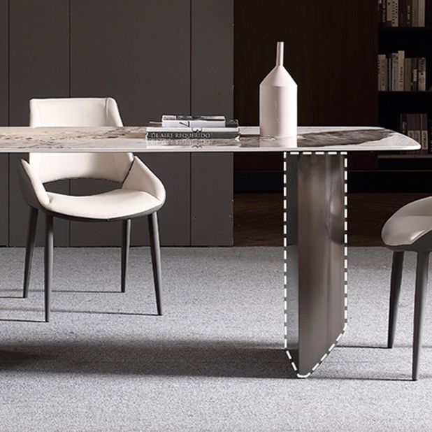 Modern Style 1/2/5/6 Pieces Dining Set Sintered Stone Dining Table with Chairs Clearhalo 'Dining Room Sets' 'Dining Tables & Seating' 'dining_room_set' 'furn' 'furn_dining_room_set' 'Furniture' 'furniture_dining_room_set' 'Kitchen & Dining Furniture' 1200x1200_5f87c675-5ae2-48c2-8035-8b2ec2e261c2