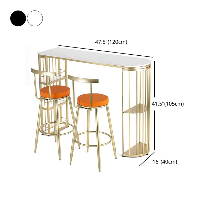 Living Room Counter-height Pub Table Gold Storage Metal Bar Dining Table Clearhalo 'Bar Furniture' 'Bar Tables' 'bar_tables' 'furn' 'furn_bar_tables' 'Furniture' 'furniture_bar_tables' 'Kitchen & Dining Furniture' 1200x1200_5f87eaee-2e53-4402-9c0b-09c553d0c069