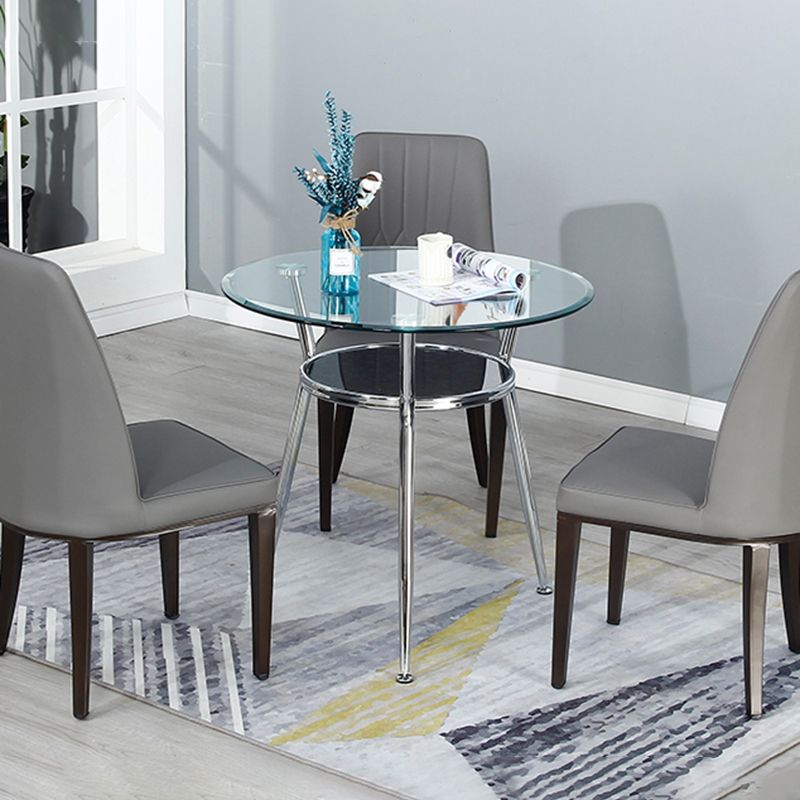 Tripod Base Dining Table Simple Glass-top Dining Table for Kitchen Home Clearhalo ' dining_table' 'Dining Tables & Seating' 'Dining Tables' 'furn' 'furn_dining_table' 'Furniture' 'furniture_dining_table' 'Kitchen & Dining Furniture' 'kitchen&dining_furn' 'kitchen' 'kitchen_dining_table' 1200x1200_5f885ff0-66c2-4c4c-bf4a-dfd1f99c0d83