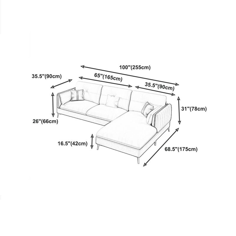 Beige Contemporary Faux Leather Sofa with Recessed Arm 30.7" Clearhalo 'furn' 'furn_sectionals' 'Furniture' 'furniture_sectionals' 'kitchen' 'kitchen_sectionals' 'Living Room Furniture' 'Sectionals' 1200x1200_5f888282-7822-4816-99b5-061d5f421d4c