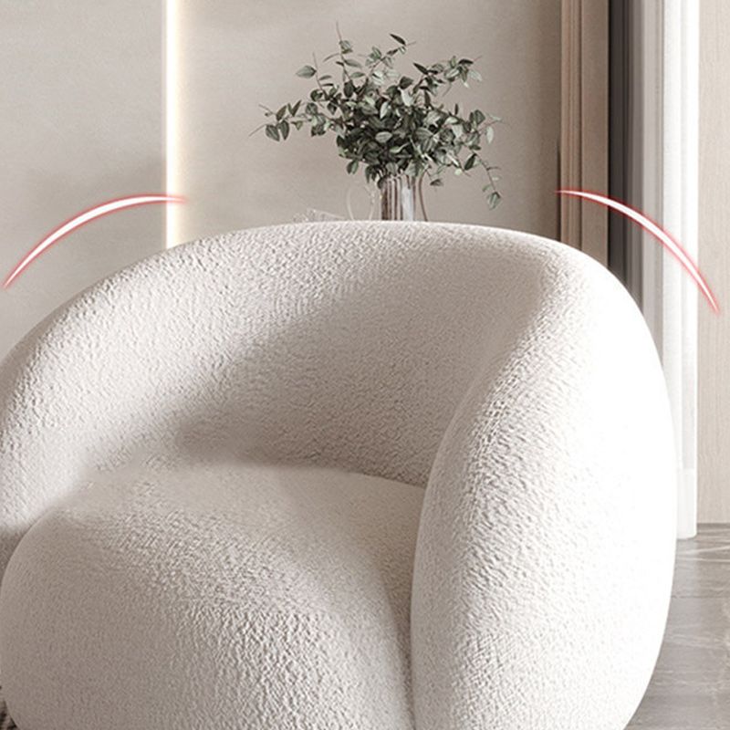 リビングルームのための現代の白いウール湾曲したソファの傾斜腕ソファ