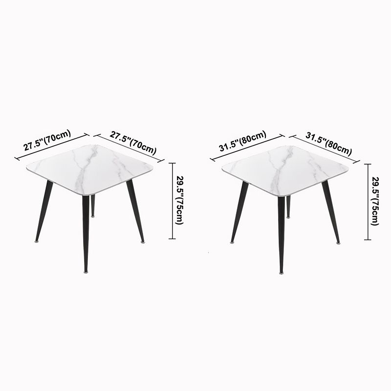 Square Sintered Stone White Dining Table Industrial 4 Legs Table for Dining Room Clearhalo ' dining_table' 'Dining Tables & Seating' 'Dining Tables' 'furn' 'furn_dining_table' 'Furniture' 'furniture_dining_table' 'Kitchen & Dining Furniture' 'kitchen&dining_furn' 'kitchen' 'kitchen_dining_table' 1200x1200_5f89d671-e35c-48d5-99bd-abde00953acf