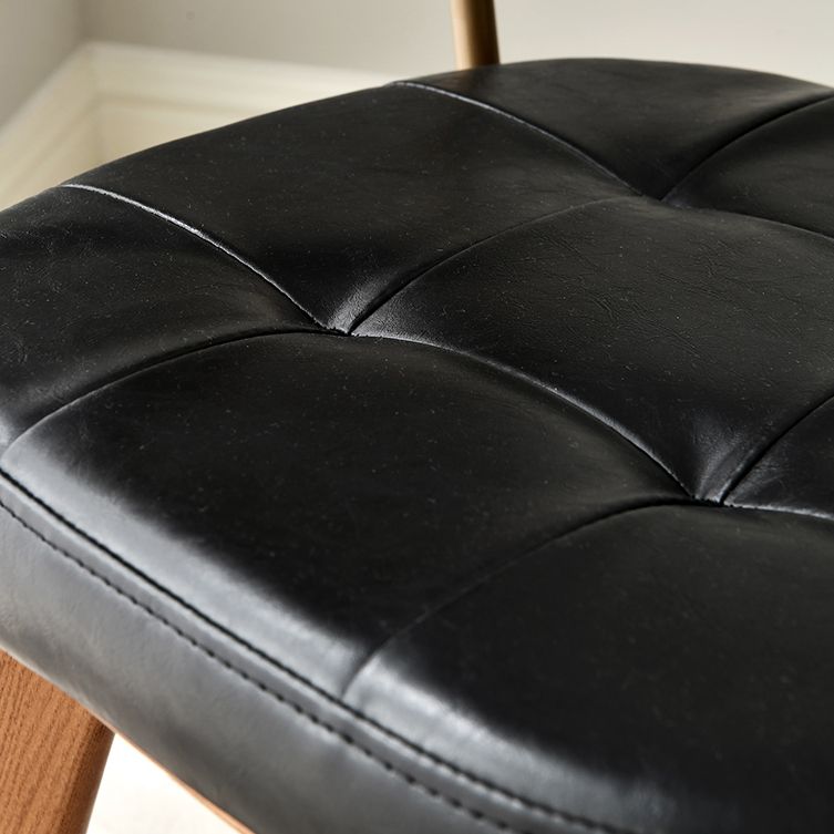 Contemporary Upholstered Armless Chair Indoor Faux Leather Dining Chair