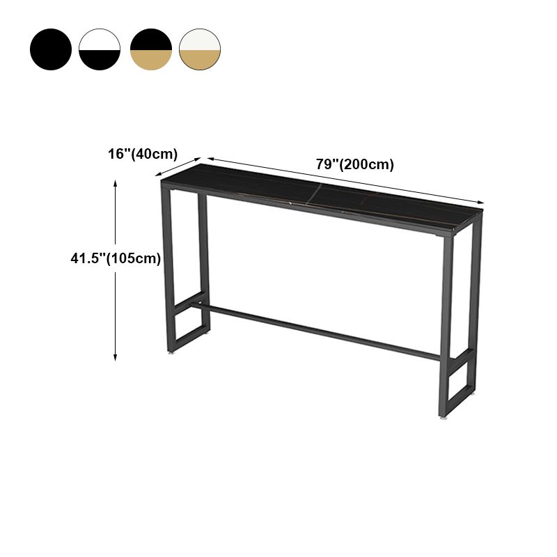 White and Black Modern Style Bar Table in Metal and Wood Milk Tea Shop Bar Table Clearhalo 'Bar Furniture' 'Bar Tables' 'bar_tables' 'furn' 'furn_bar_tables' 'Furniture' 'furniture_bar_tables' 'Kitchen & Dining Furniture' 1200x1200_5f8aae12-2972-47c3-bb0f-acb78ffcb55b