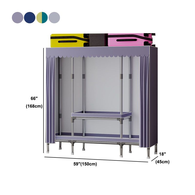 Gabinete moderno con varilla de ropa Gabinete de almacenamiento de metal para dormitorio
