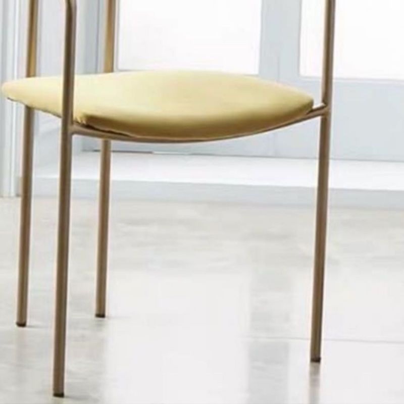 Fabric Glam Style Arm Chair Open Back Dining Chair for Dining Room Clearhalo 'Dining Chairs' 'Dining Tables & Seating' 'dining_chair' 'furn' 'furn_dining_chair' 'Furniture' 'furniture_dining_chair' 'Kitchen & Dining Furniture' 1200x1200_5f8bf787-0876-4257-8432-fcd2b94b1aec