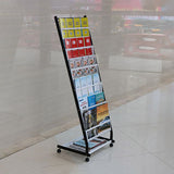 Zeitgenössischer vertikales Metall -Bücherregal geschlossen Back -Bücherregal mit Regalen