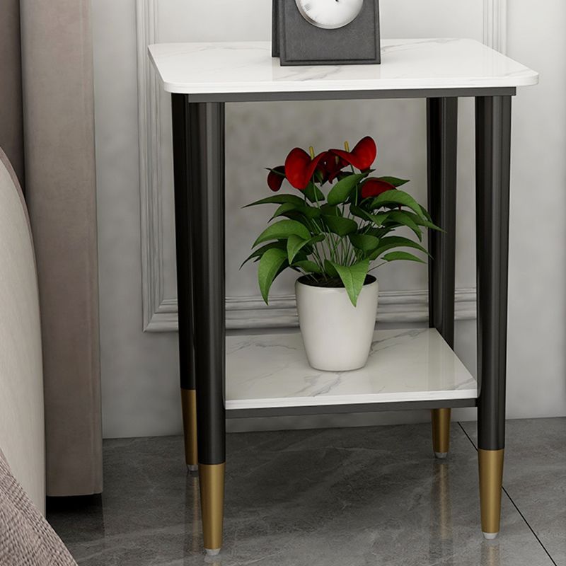 Comodino moderno in pietra 1-scaffale 22 "h in metallo aperto comodino