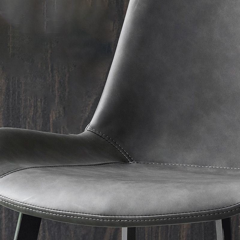 Contemporary Design Leather Dining Chairs Solid Back Armless Side Chairs Clearhalo ' kitchen&dining_furn' 'Dining Chairs' 'Dining Tables & Seating' 'dining_chair' 'furn' 'furn_dining_chair' 'Furniture' 'furniture_dining_chair' 'Kitchen & Dining Furniture' 'kitchen' 1200x1200_5f931522-d426-4ddc-a914-1264df6d8322