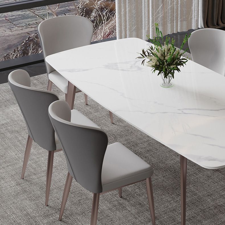 Glam Dining Table Sintered Stone Table with Metal Legs for Home Use Clearhalo 'Dining Tables & Seating' 'Dining Tables' 'dining_table' 'furn' 'furn_dining_table' 'Furniture' 'Kitchen & Dining Furniture' 1200x1200_5f95e709-c0e9-4f23-acda-e50836559239