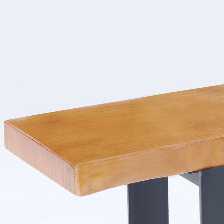 Rectangular Pine Wood Top Bar Table Industrial Bar Table with Double Pedestal in Black Clearhalo 'Bar Furniture' 'Bar Tables' 'bar_tables' 'furn' 'furn_bar_tables' 'Furniture' 'Kitchen & Dining Furniture' 1200x1200_5f96d2a9-17e1-4597-8280-af6b45e10e9f