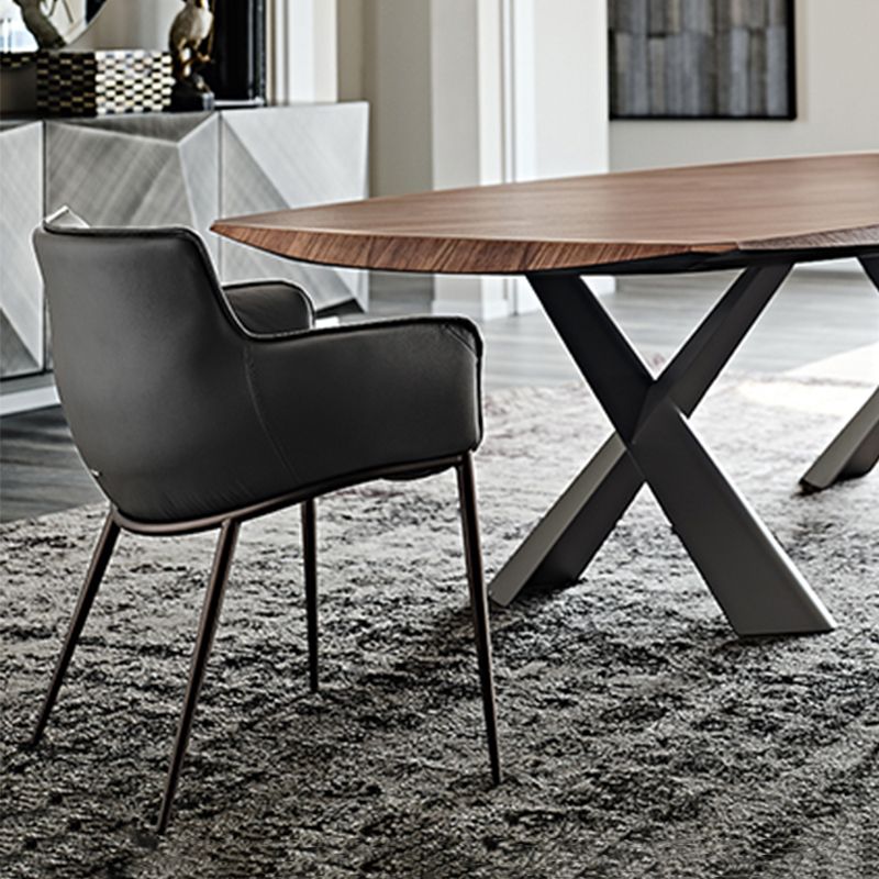 Industrial Arm Chair Metal Solid Back Dining Room Chair for Kitchen