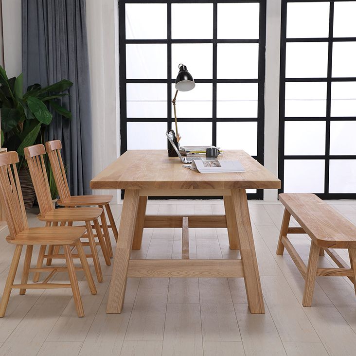 Rectangle Pine Wood Dining Table Modern Table in Nature with Wooden Trestle Base Clearhalo ' dining_table' 'Dining Tables & Seating' 'Dining Tables' 'furn' 'furn_dining_table' 'Furniture' 'furniture_dining_table' 'Kitchen & Dining Furniture' 'kitchen&dining_furn' 'kitchen' 'kitchen_dining_table' 1200x1200_5f975241-daef-4af4-af56-a72dc6e2e76c