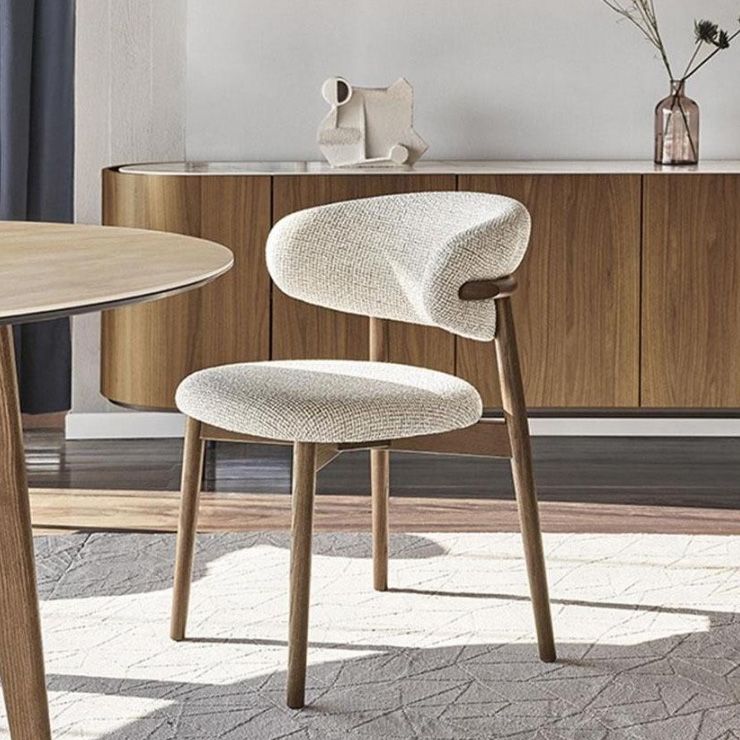 Indoor Patio Dining Chair Upholstered Armless Open Back Chair