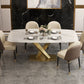 Rectangle Traditional Luxury Dining Table White Sintered Stone Table with Gold Pedestal Base Clearhalo ' dining_table' 'Dining Tables & Seating' 'Dining Tables' 'furn' 'furn_dining_table' 'Furniture' 'furniture_dining_table' 'Kitchen & Dining Furniture' 'kitchen&dining_furn' 'kitchen' 'kitchen_dining_table' 1200x1200_5f997dae-2b41-4b3a-ba90-063afe86f42c