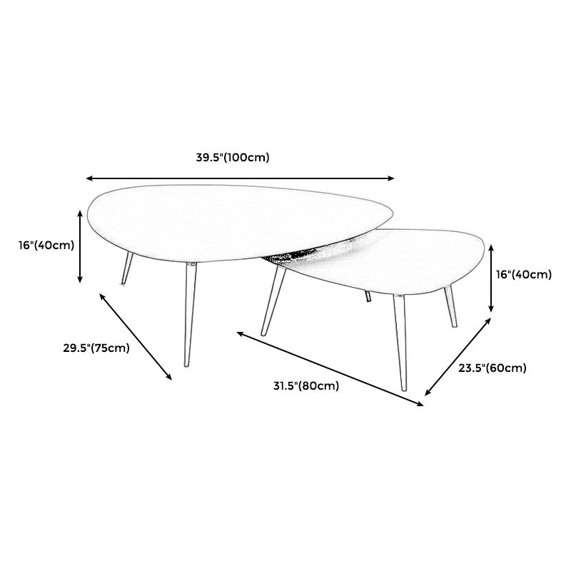 Modern Triangle Slate 3 Legs Coffee Table in Black and White Clearhalo 'Coffee & Accent Tables' 'Coffee Tables' 'coffee_tables' 'Furniture' 'furniture_coffee_tables' 'Living Room Furniture' 1200x1200_5f99f2ff-54b9-43a7-b1b0-ad53b8b57042