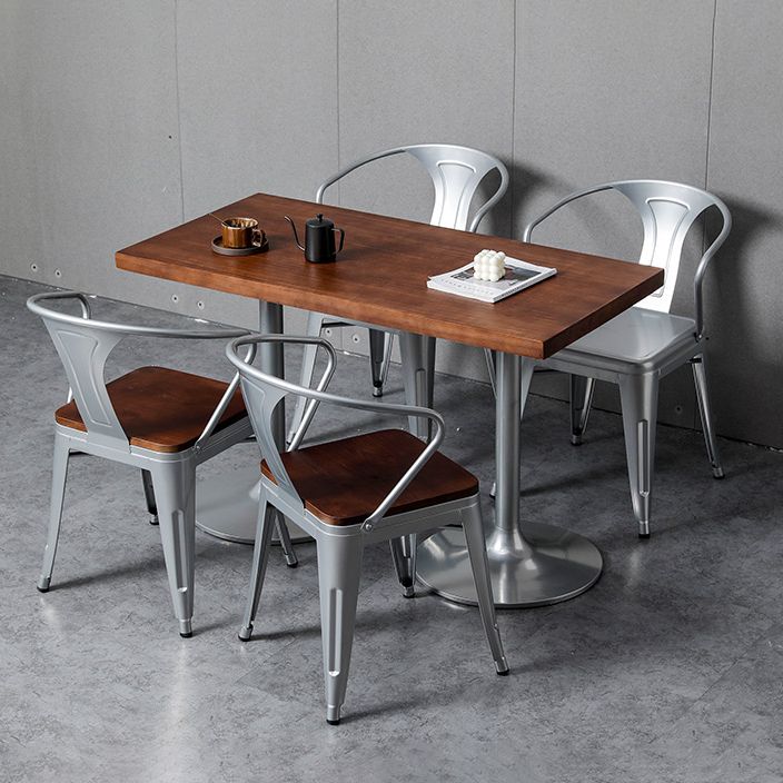 Metal Industrial Dining Chair Slat Back Stacking Arm Chair for Restaurant Clearhalo ' kitchen&dining_furn' 'Dining Chairs' 'Dining Tables & Seating' 'dining_chair' 'furn' 'furn_dining_chair' 'Furniture' 'furniture_dining_chair' 'Kitchen & Dining Furniture' 'kitchen' 1200x1200_5f9a0214-a734-4c76-87b9-cafd7109224d