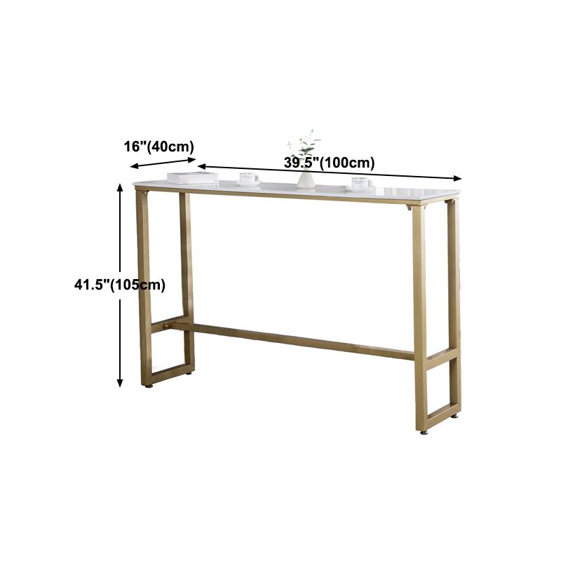 Glam Style Gold 41.3"H Bar Table Marble White Rectangle Top Bistro Table Clearhalo 'Bar Furniture' 'Bar Tables' 'bar_tables' 'Furniture' 'furniture_bar_tables' 'Kitchen & Dining Furniture' 'kitchen&dining_furn' 'kitchen' 1200x1200_5f9abfd2-94f8-48df-ace5-e056a7b22891