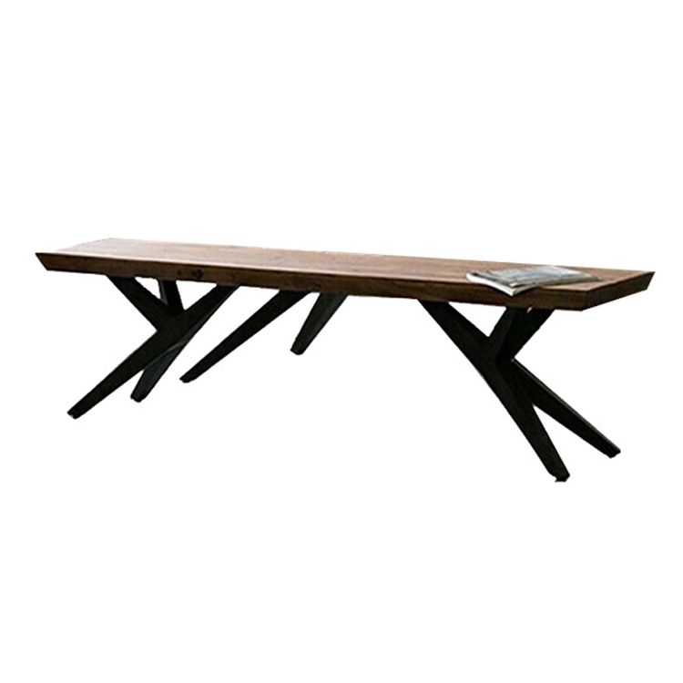 Bruin Industrial Writing Desk rechthoekig vaste houten bureau