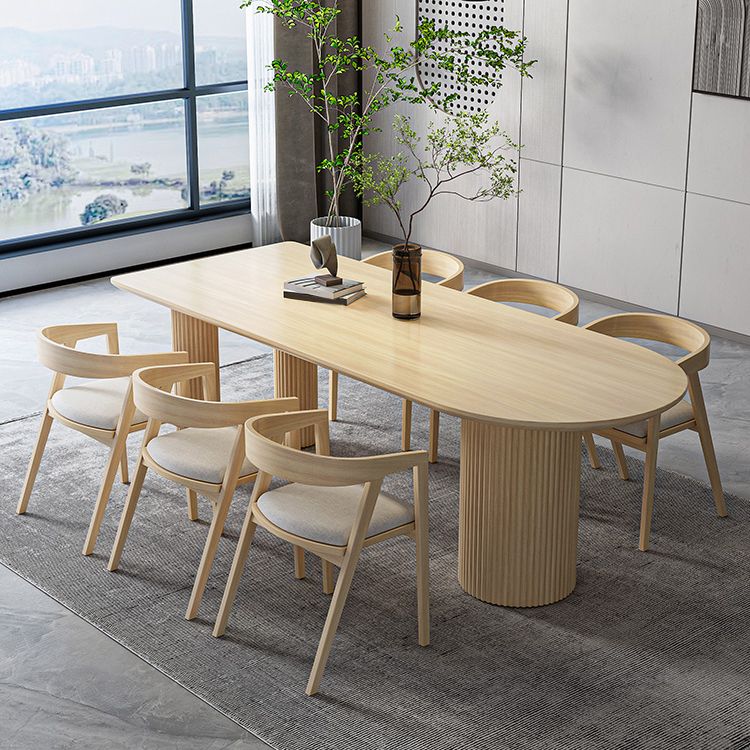 Contemporary Free Form Dining Table Solid Wood Dining Table for Dining Room Clearhalo 'Dining Tables & Seating' 'Dining Tables' 'dining_table' 'furn' 'furn_dining_table' 'Furniture' 'Kitchen & Dining Furniture' 1200x1200_5f9c8c16-4157-4d96-b99d-742dbdf24802