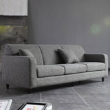 Contemporary Velvet/Linen Couch Square Arm Sofa with Loose Back Clearhalo 'furn' 'furn_sofas' 'Furniture' 'furniture_sofas' 'Living Room Furniture' 'Sofa' 'sofas' 1200x1200_5f9ce590-8a73-4d68-83b3-53a69f378772