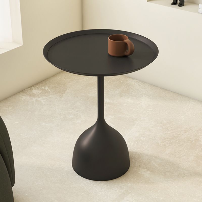 Mid-Century Round Tray Top Side Table 23.62" Tall Metal Pedestal End Table Clearhalo 'Coffee & Accent Tables' 'End & Side Tables' 'end_side_tables' 'furn' 'furn_end_side_tables' 'Furniture' 'Living Room Furniture' 1200x1200_5f9df886-e679-4a32-a48a-9d9b958ec2f6