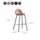 Modern Style Armless Counter Stool Faux Leather Low Back Bar Stool for Indoor