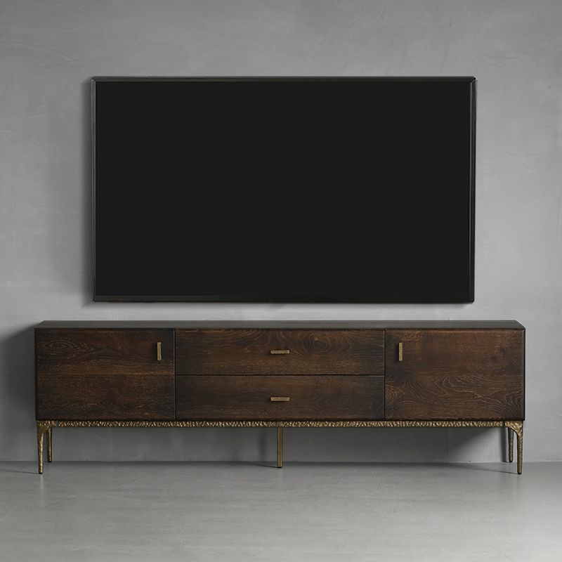 Glam Brown Media Console Wood TV Console with Metal Legs for Living Room Clearhalo 'furn' 'furn_tv_stands_entertainment_centers' 'Furniture' 'Living Room Furniture' 'TV Stands & Entertainment Centers' 'TV Stands & Media Storage Furniture' 'tv_stands_entertainment_centers' 1200x1200_5fa0f115-7a8e-4097-95dc-159a166fb0fa