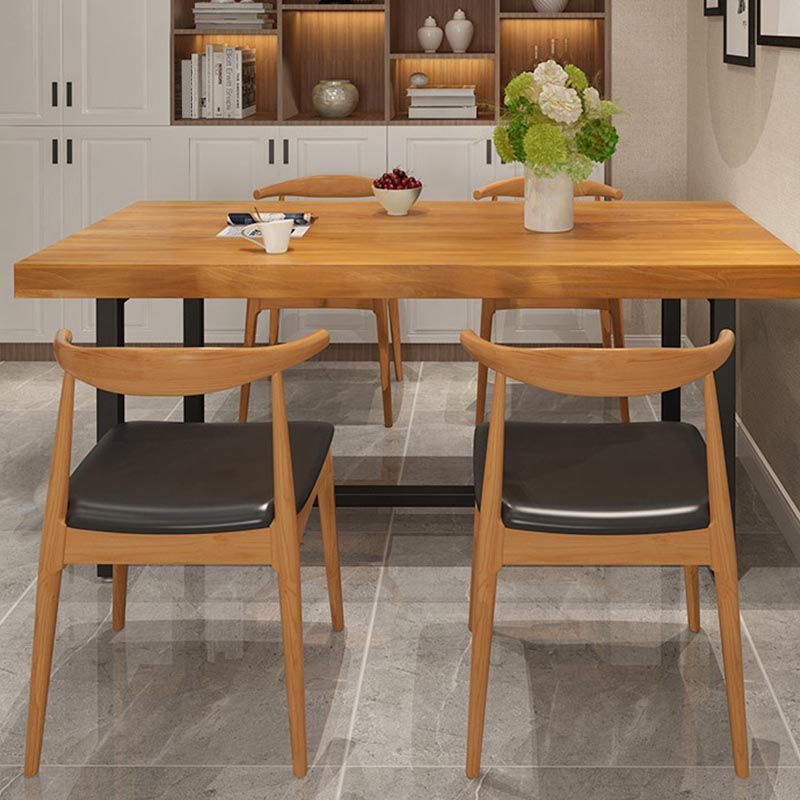 Modern 1/5 Pieces Dining Set Rectangle Wood Dining Table for Kitchen Dining Room Clearhalo 'Dining Room Sets' 'Dining Tables & Seating' 'dining_room_set' 'furn' 'furn_dining_room_set' 'Furniture' 'Kitchen & Dining Furniture' 1200x1200_5fa2eebb-53df-4b73-a2cb-66e7d0d38630