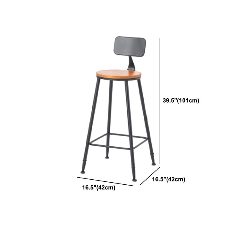 Coffee Shop Industrial Wood Barstool Iron Pedstal Bar Stool with Pedal Clearhalo 'Bar Furniture' 'Bar Stools' 'bar_stools' 'furn' 'furn_bar_stools' 'Furniture' 'Kitchen & Dining Furniture' 1200x1200_5fa36e04-e5f8-4802-9ff8-e687c3903477