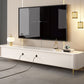 Glam Stone TV Media Stand Enclosed Storage White TV Stand with Drawers