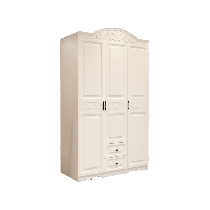 White Engineered Wood Wardrobe Armoire Hinged Wardrobe Closet